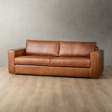 Clanwilliam 3-Seater Leather Couch - Ginger - 2