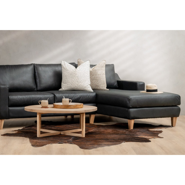 Douglas Leather Corner Couch with Daybed Right - Butterscotch - 3