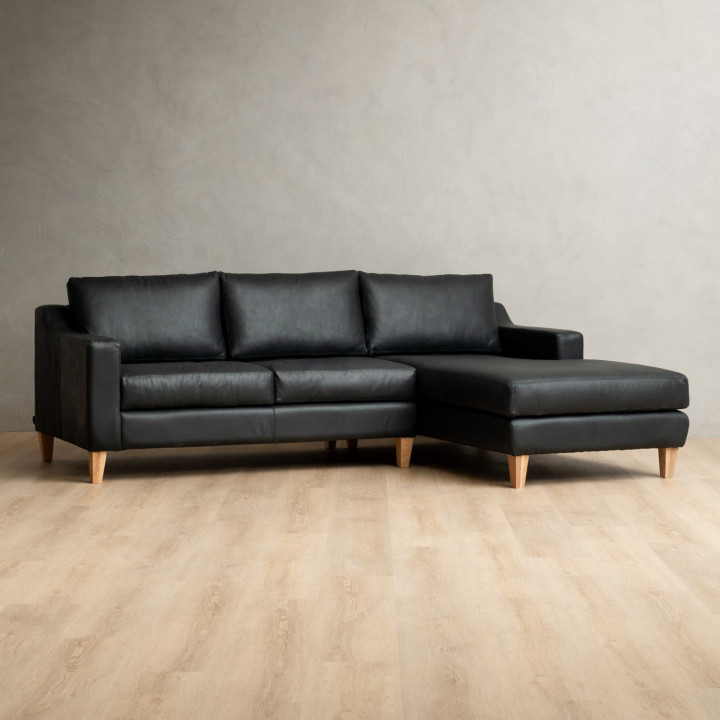Douglas Leather Corner Couch with Daybed Right - Butterscotch - 4
