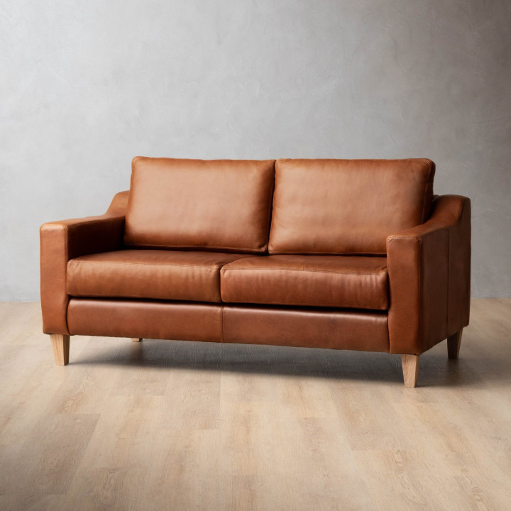 Douglas 2-Seater Leather Couch - Butterscotch - 2