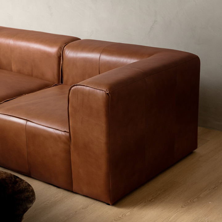 Havenwood 4-Seater Leather Couch - Duskwood - 9