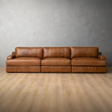 Windermere 4-Seater Leather Couch - Cinnamon - 1