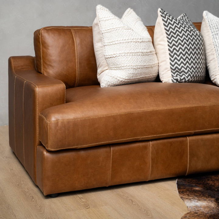 Windermere 4-Seater Leather Couch - Cinnamon - 3