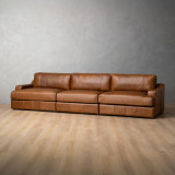 Windermere 4-Seater Leather Couch - Cinnamon - 4
