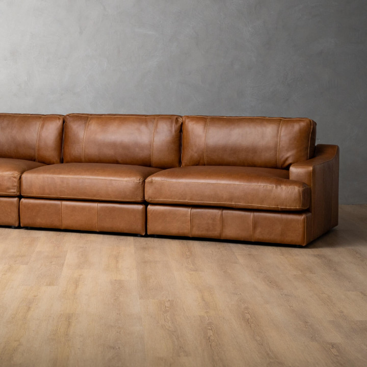 Windermere 4-Seater Leather Couch - Cinnamon - 5