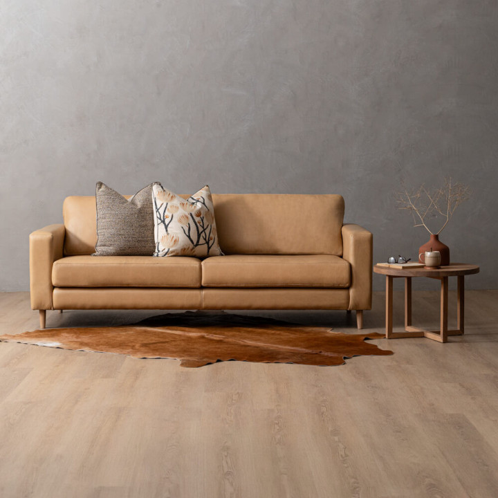 Parys 3-Seater Leather Couch - Pepper - 2