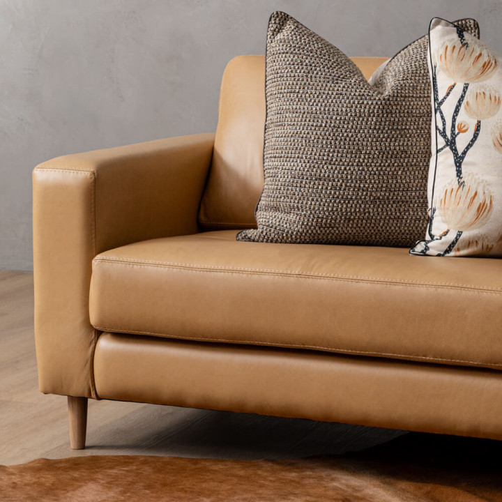 Parys 3-Seater Leather Couch - Pepper - 3