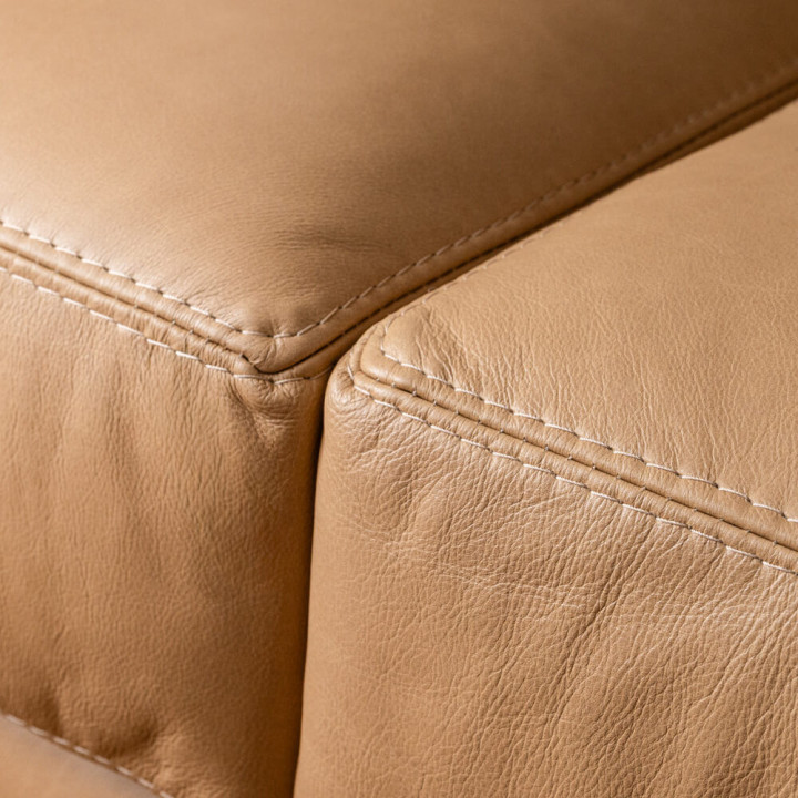 Parys 3-Seater Leather Couch - Pepper - 7