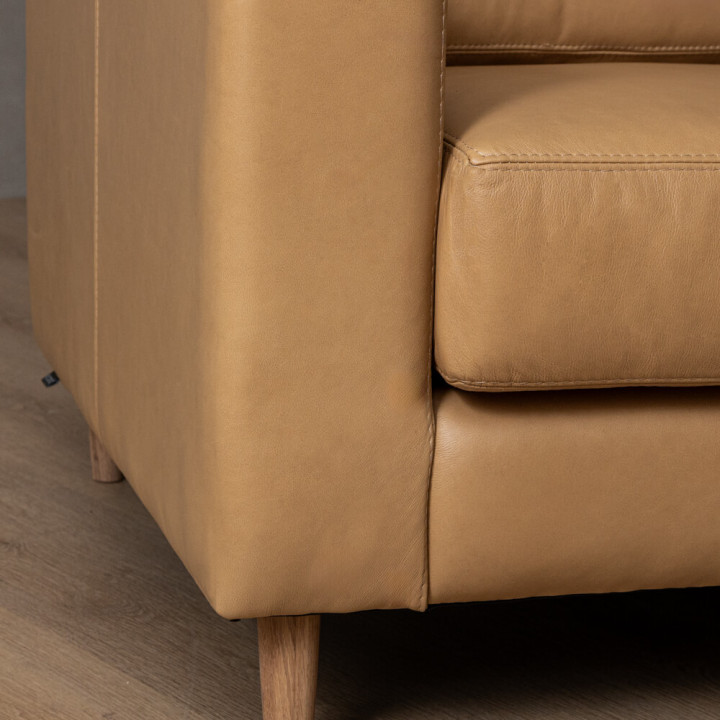 Parys 3-Seater Leather Couch - Pepper - 8