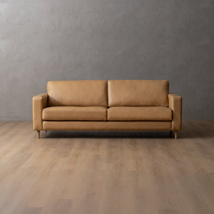 Parys 3-Seater Leather Couch - Desert - 1