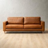 Parys 3-Seater Leather Couch - Ginger - 1