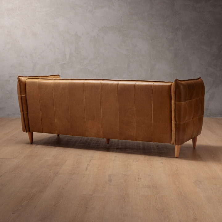 Ravelin 3-Seater Leather Couch - Cinnamon - 6