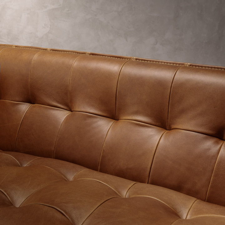 Ravelin 3-Seater Leather Couch - Cinnamon - 8