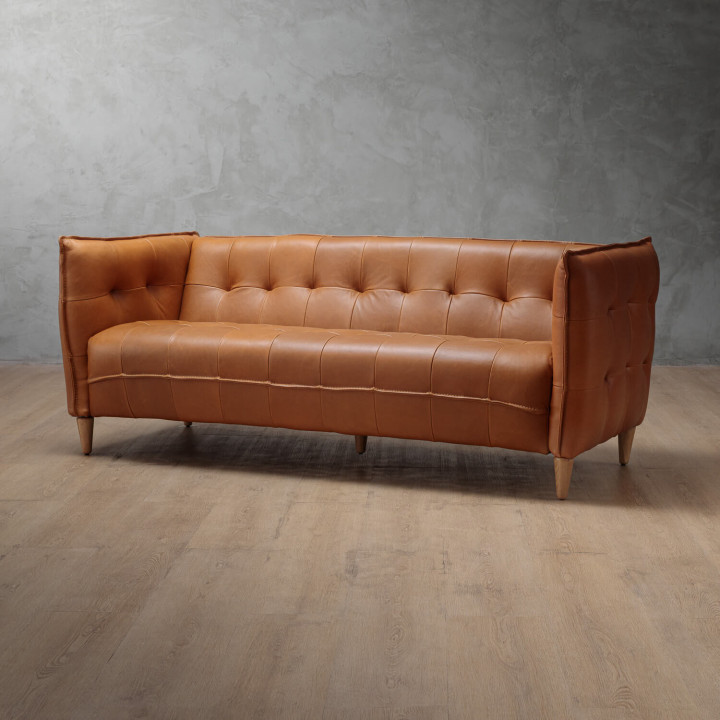 Ravelin 3-Seater Leather Couch - Tan - 5