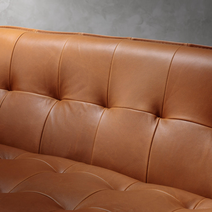 Ravelin 3-Seater Leather Couch - Tan - 8