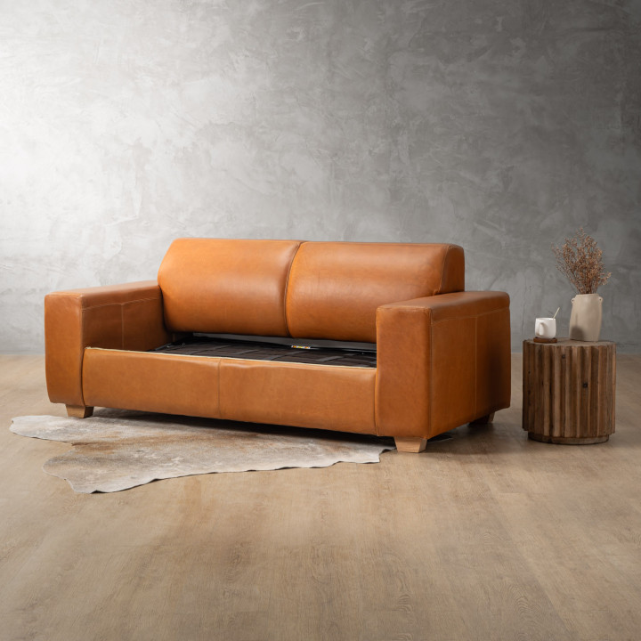 Karoo Leather Sleeper Couch - Ginger - 10