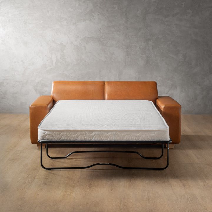 Karoo Leather Sleeper Couch - Ginger - 14