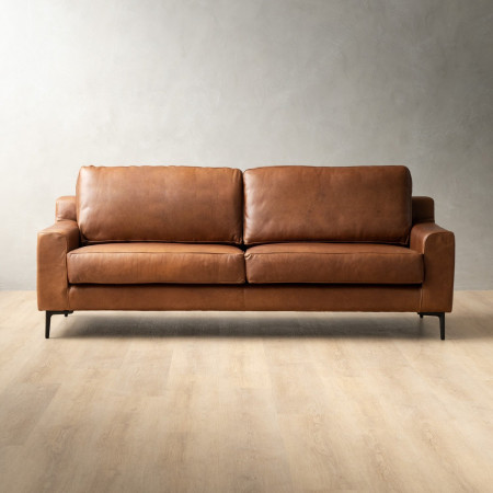 Tulbagh 3-Seater Leather Couch - Butterscotch