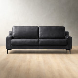 Tulbagh 3-Seater Leather Couch - Black - 1