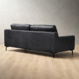 Tulbagh 3-Seater Leather Couch - Black - 2