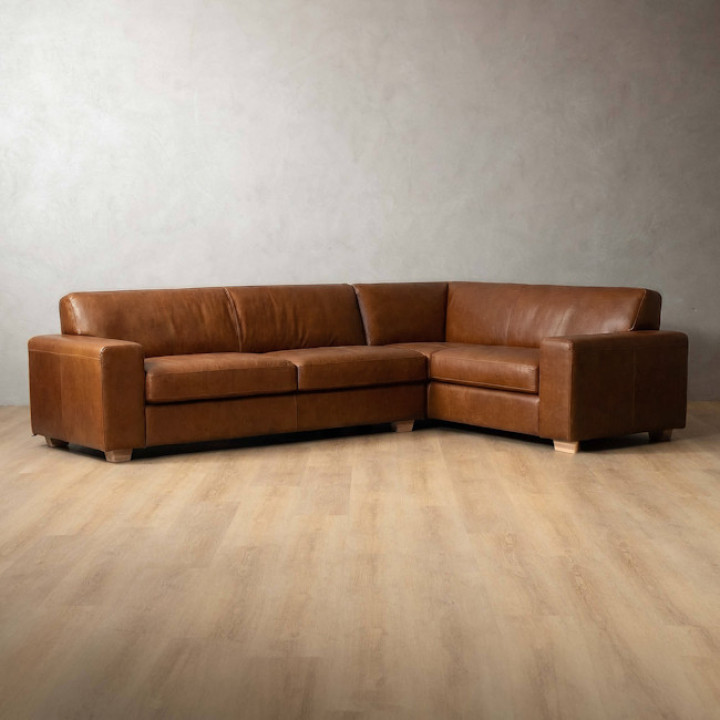 Karoo Leather Corner Couch Right - Butterscotch - 1