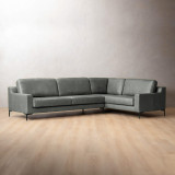 Tulbagh Leather Corner Couch Right - Pepper - 1