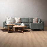 Tulbagh Leather Corner Couch Right - Pepper - 2