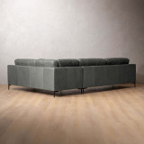 Tulbagh Leather Corner Couch Right - Pepper - 5