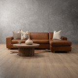 Karoo Leather Corner Couch with Daybed Right - Butterscotch - 2