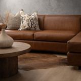 Karoo Leather Corner Couch with Daybed Right - Butterscotch - 4