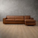 Karoo Leather Corner Couch with Daybed Right - Butterscotch - 5
