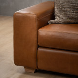 Karoo Leather Corner Couch with Daybed Right - Butterscotch - 9
