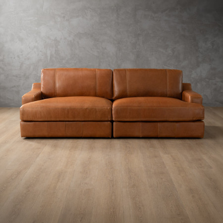 Windermere 3-Seater Leather Couch - Tan - 1