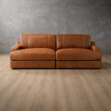 Windermere 3-Seater Leather Couch - Tan - 1