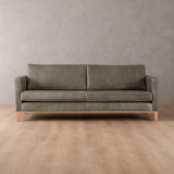 Cape Town 3-Seater Leather Couch - Pepper - 1