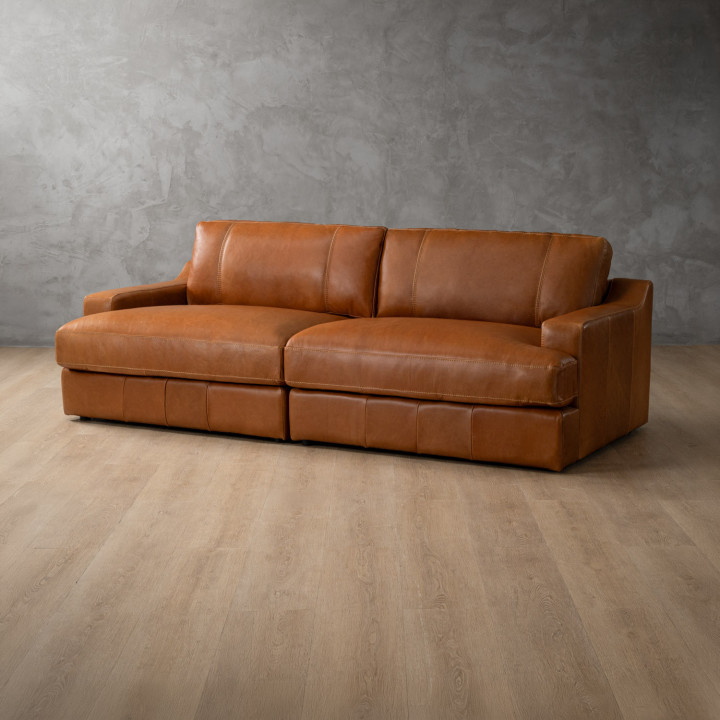 Windermere 3-Seater Leather Couch - Tan - 4