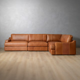 Windermere Modular Leather Corner Couch - Tan - 4