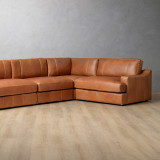 Windermere Modular Leather Corner Couch - Tan - 5