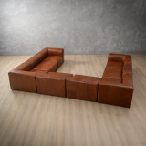 Havenwood Modular Leather U-Shape Couch - Duskwood - 6