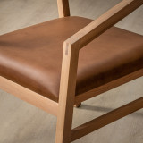 Jozi Leather Carver Chair - Oak - Midnight - 6