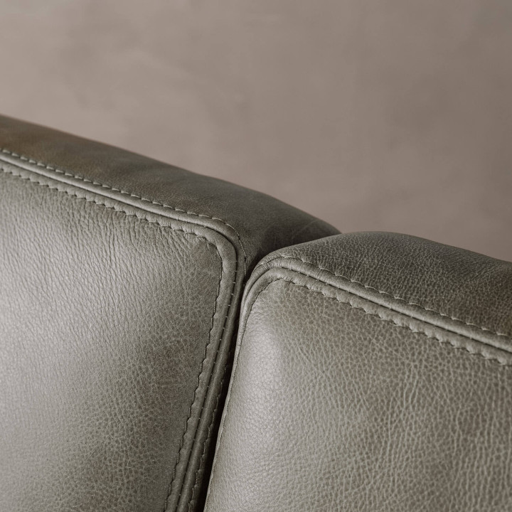 Cape Town 3-Seater Leather Couch - Pepper - 9