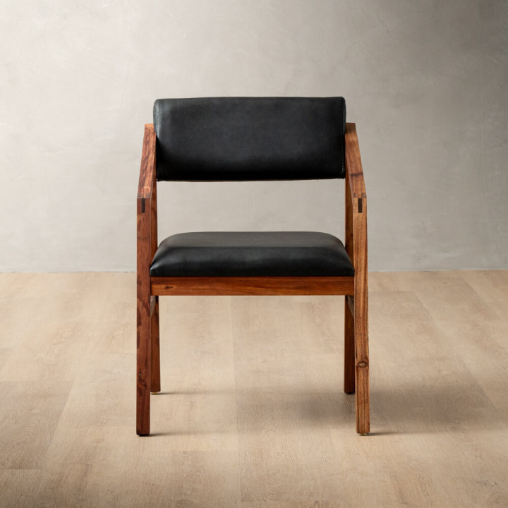 Jozi Leather Carver Chair - Blackwood - Ginger - 2