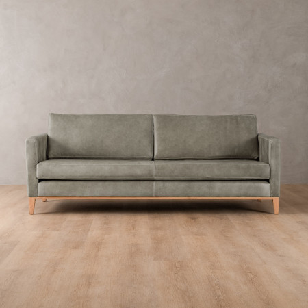 Cape Town 3-Seater Leather Couch - Grey