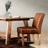 Chunky Leather Dining Chair - Blackwood - Pepper - 2
