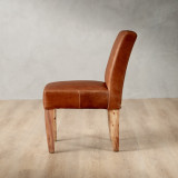 Chunky Leather Dining Chair - Blackwood - Pepper - 5
