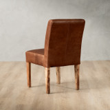 Chunky Leather Dining Chair - Blackwood - Pepper - 6