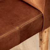 Chunky Leather Dining Chair - Blackwood - Pepper - 7