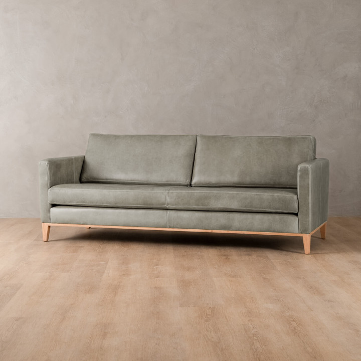 Cape Town 3-Seater Leather Couch - Grey - 3