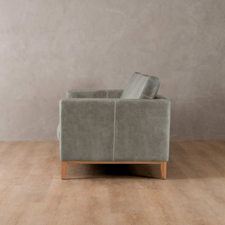 Cape Town 3-Seater Leather Couch - Grey - 4