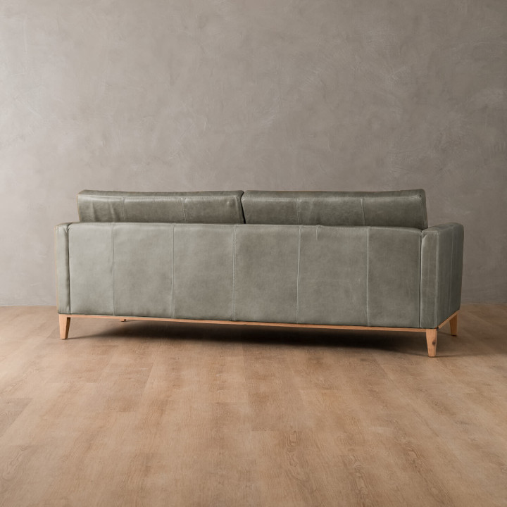 Cape Town 3-Seater Leather Couch - Grey - 5